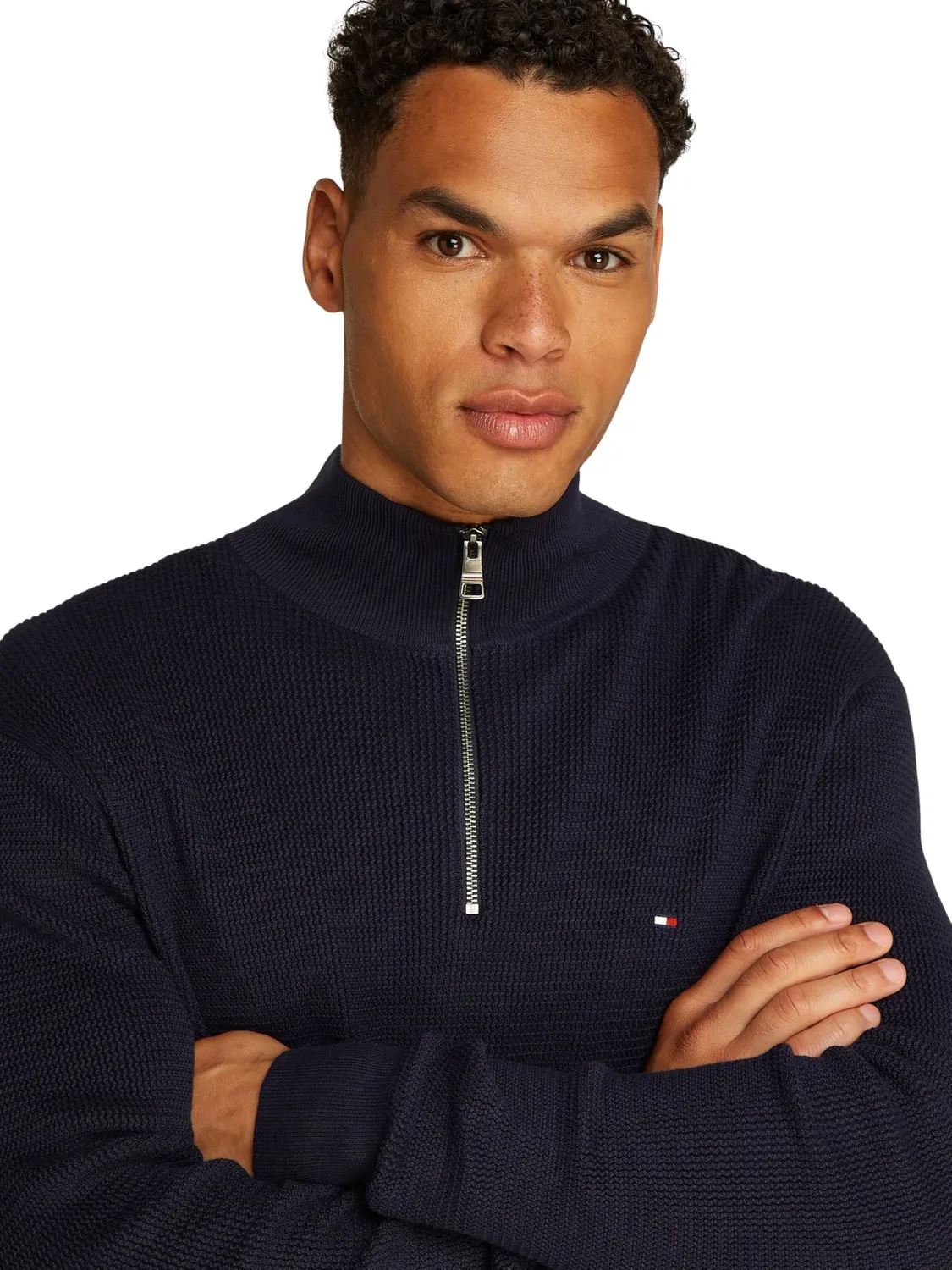 Tommy Hilfiger Racking Structure maglione zip cotone Vessel Blue
