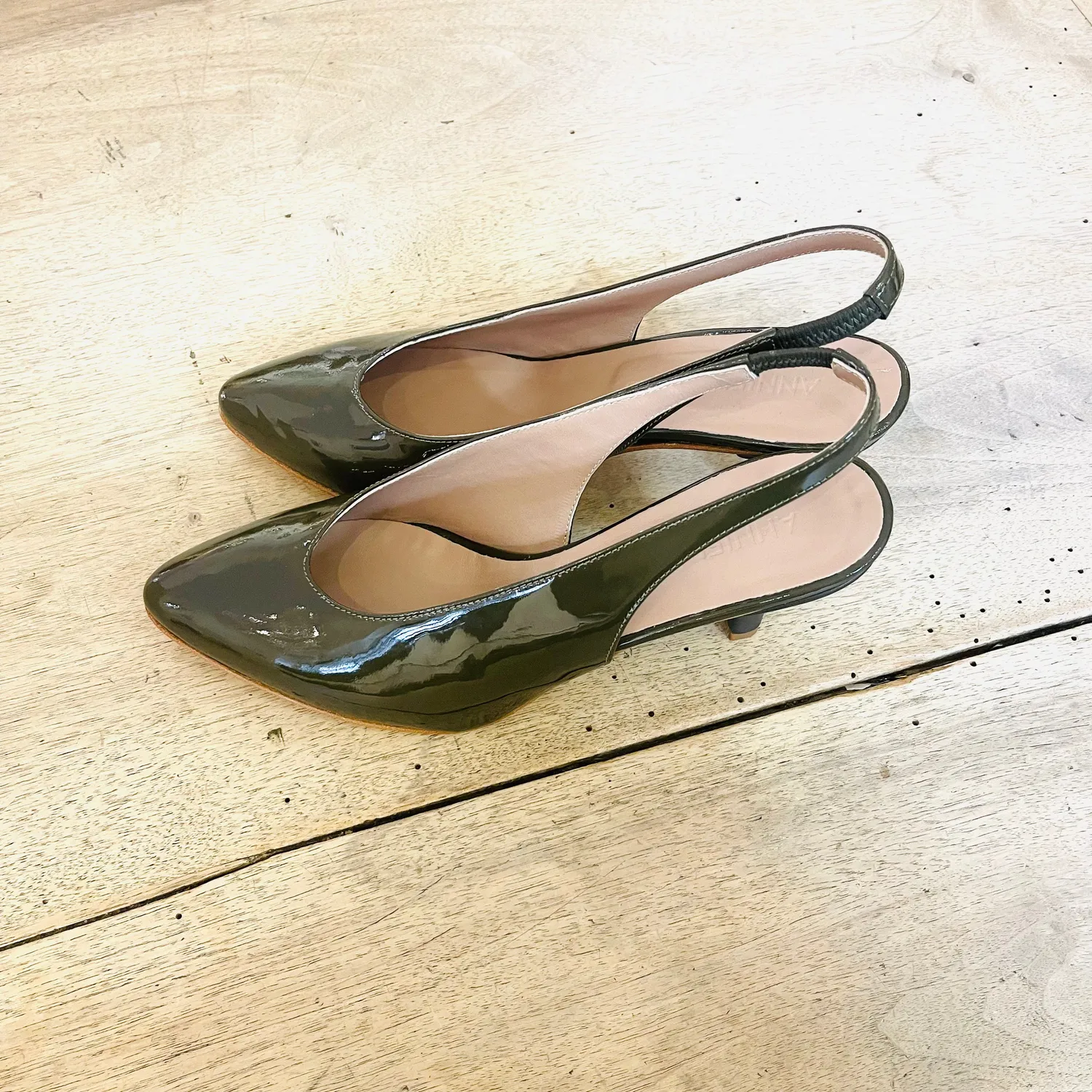 LOL Roma Anniel Décolleté Vernice kaki tacco 6 cm