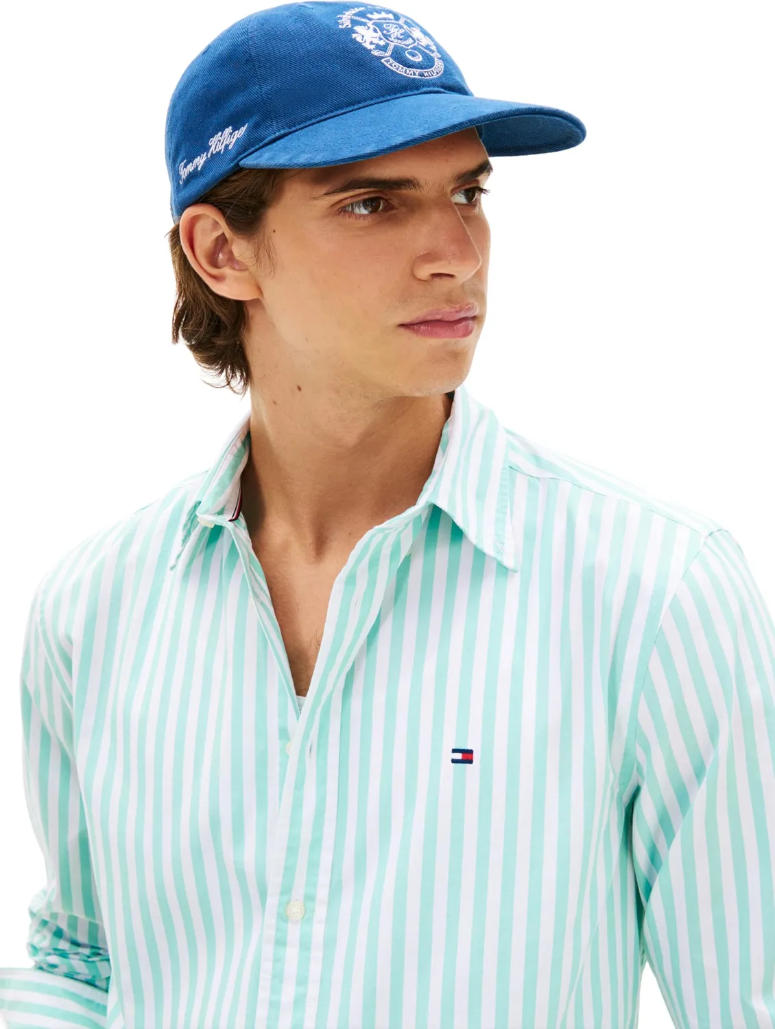 Tommy Hilfiger Flex Poplin MW0MW42440 Camicia Uomo L Riga Aqua