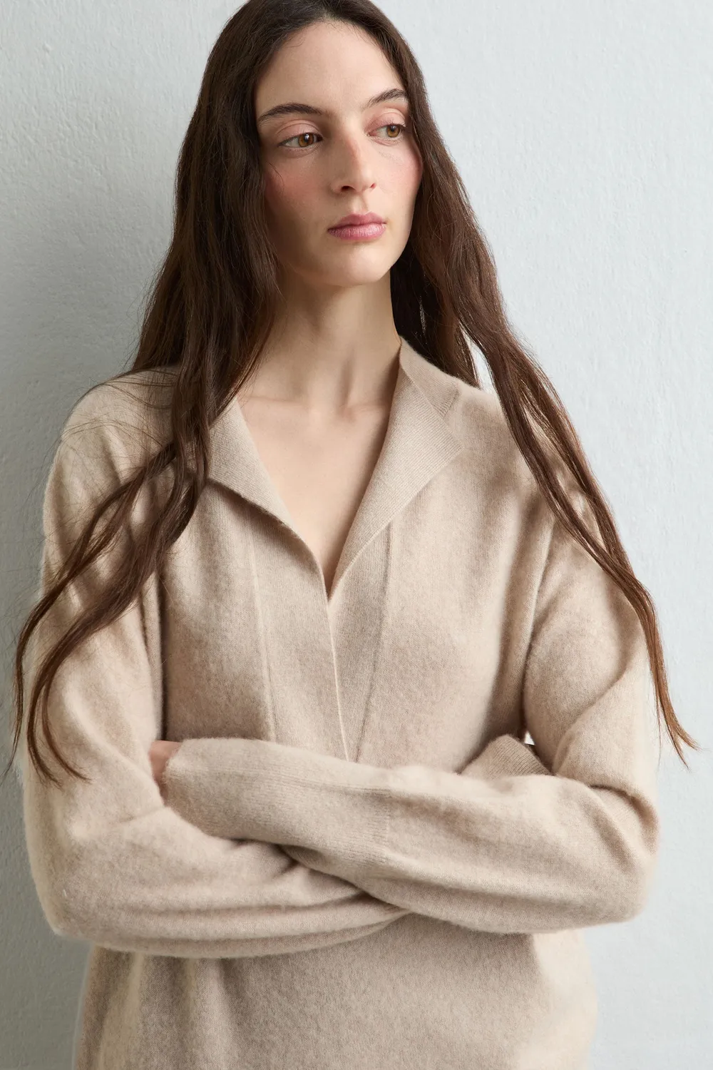 Massimo Alba LUCY polo cashmere sesamo