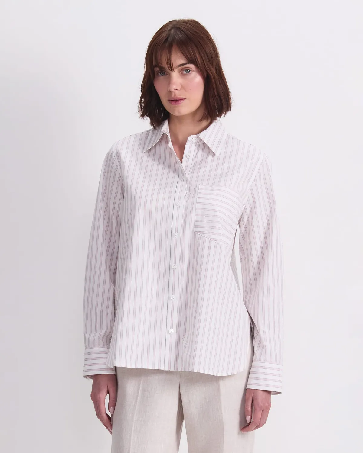 Sportscraft Logo Stripe Camicia donna cotone leggero a righe