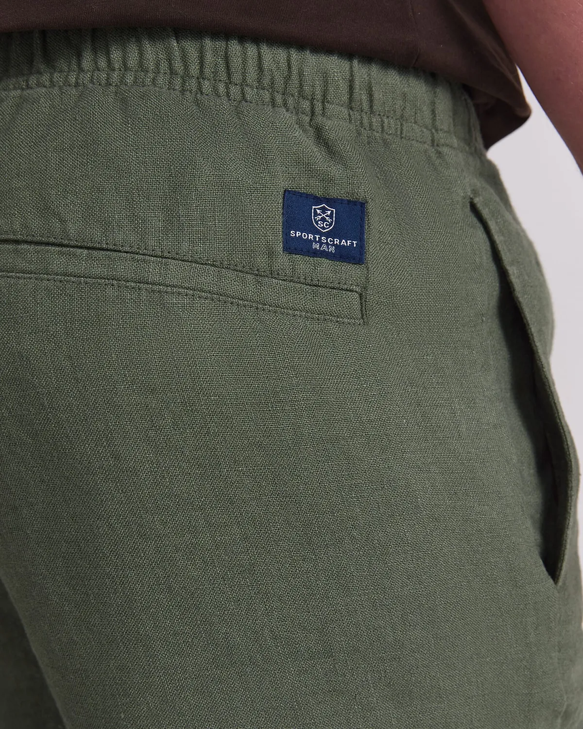 Sportscraft Caffery Yarn-Dyed shorts lino elasticizzati