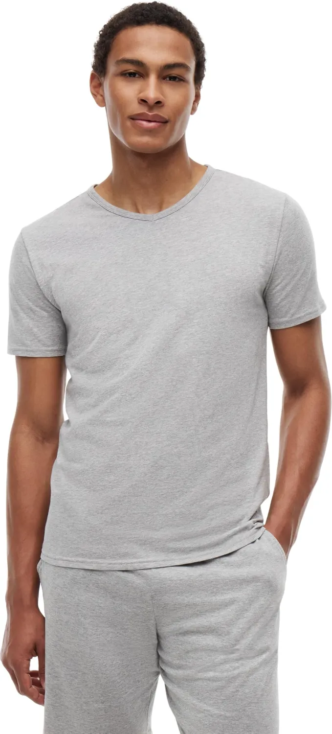 Tommy Hilfiger Stretch Scollo a V T-Shirt Uomo 3 Pezzi Nera