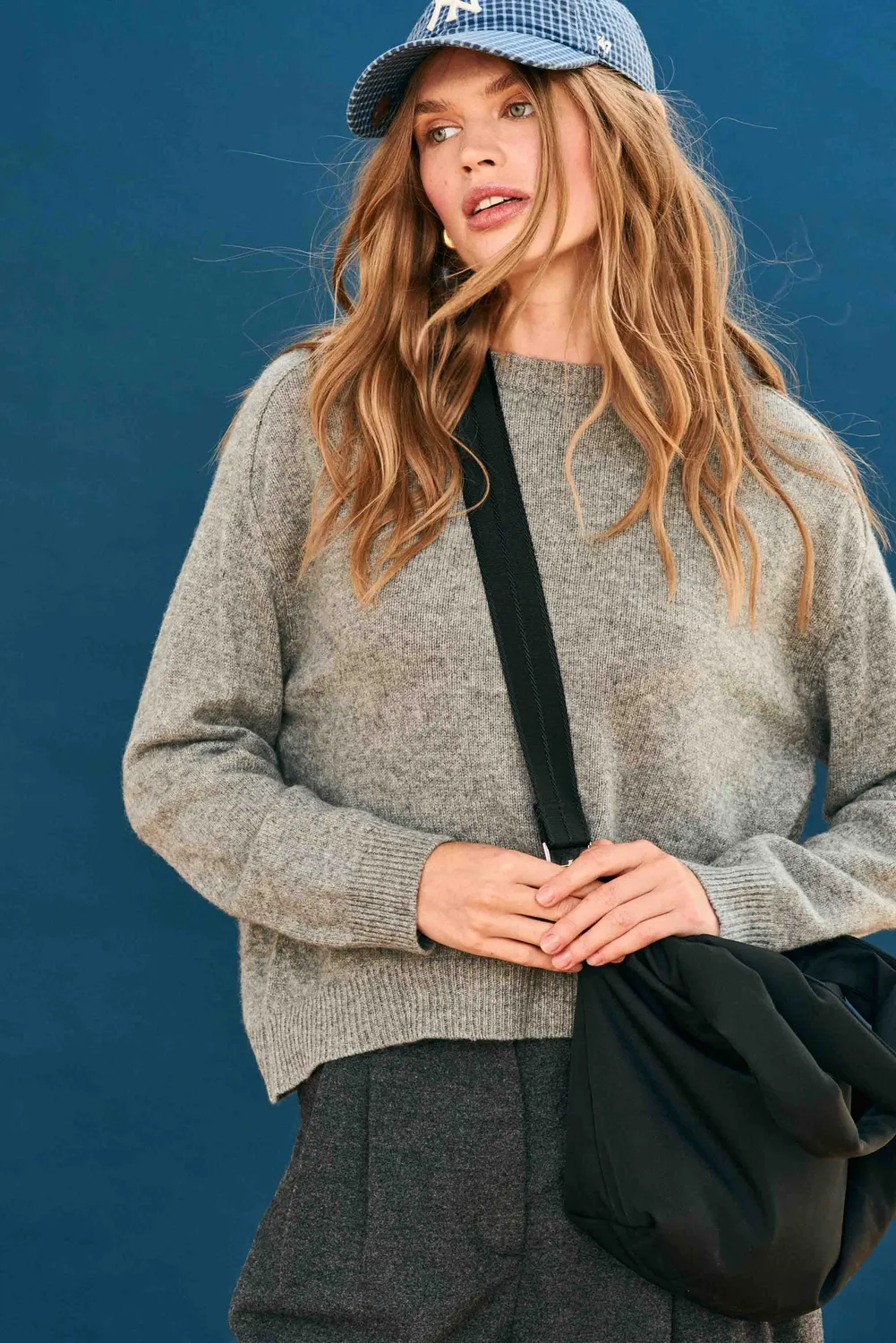 Jumper 1234 Cashmere Oversize Crew maglione grigio pesante