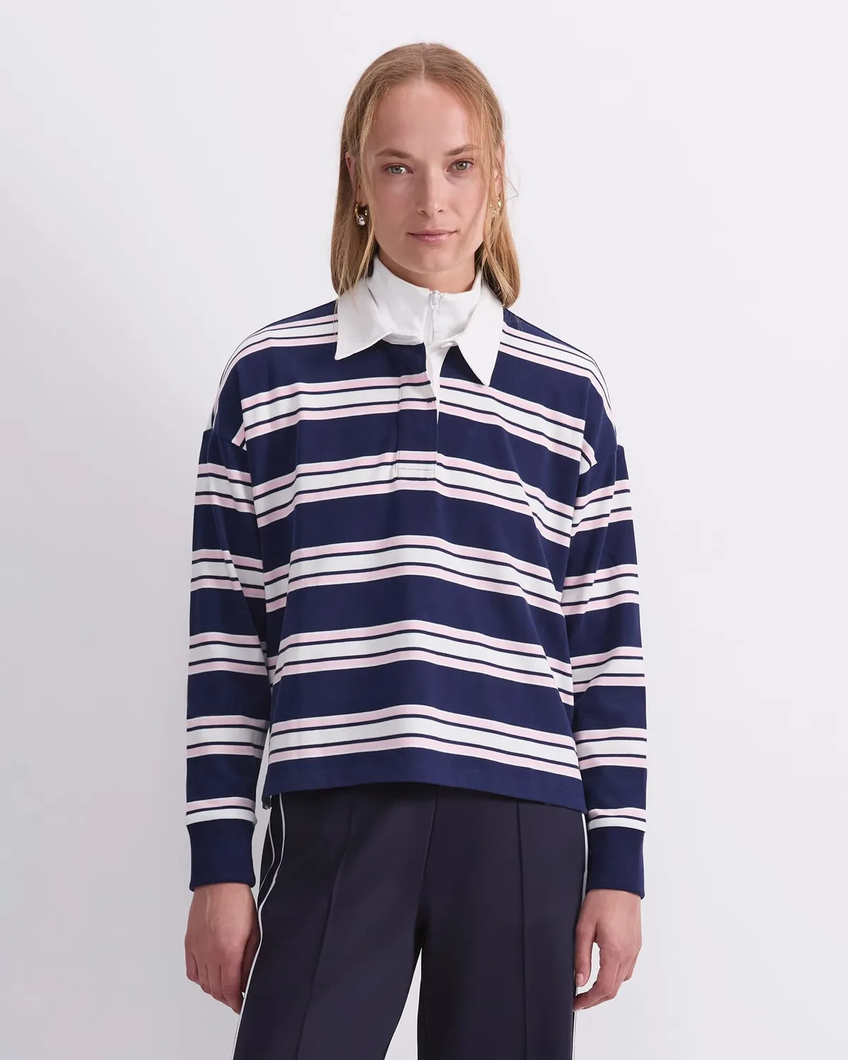 Sportscraft Kiaya Cropped maglia rugby a righe
