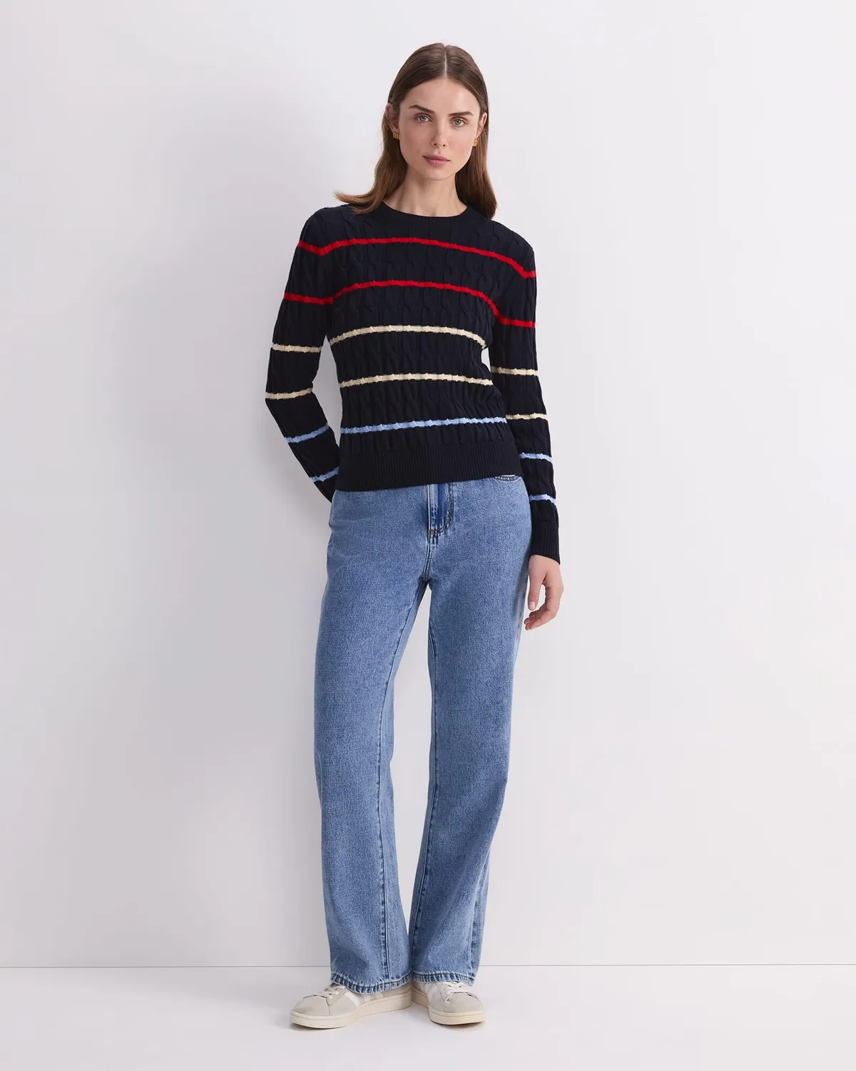 Sportscraft Merino Cable Sweater maglione lana trecce