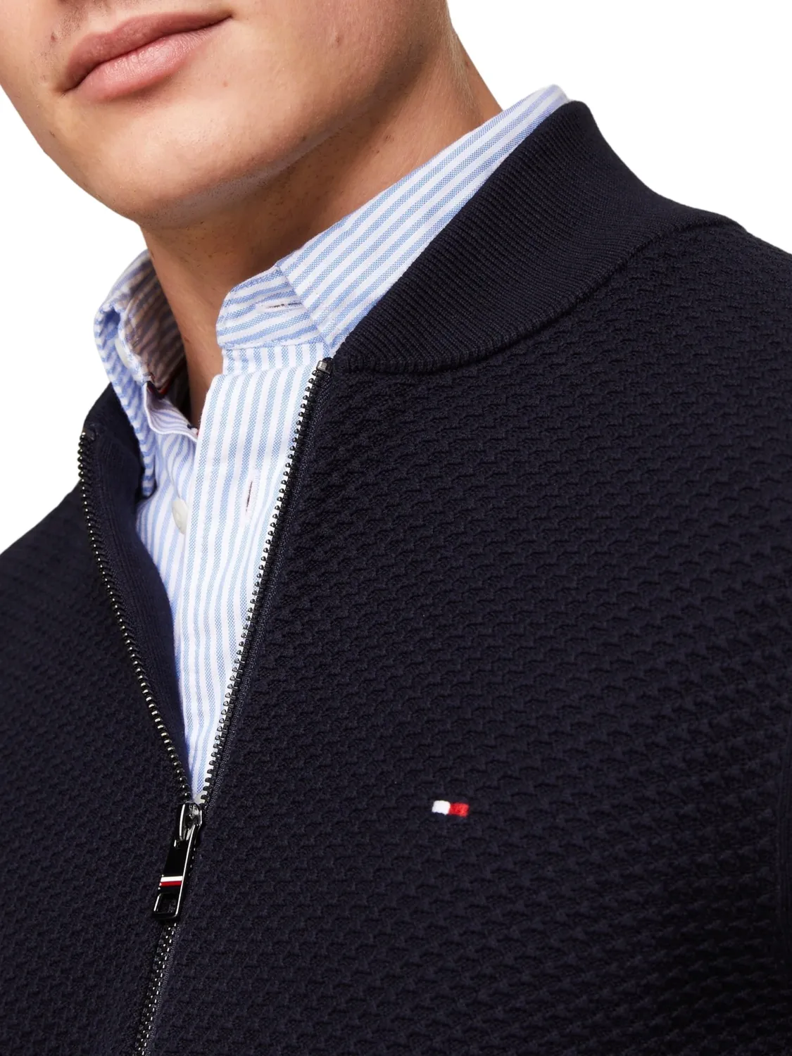 Tommy Hilfiger Cardigan Maglia Zip Uomo con Cerniera