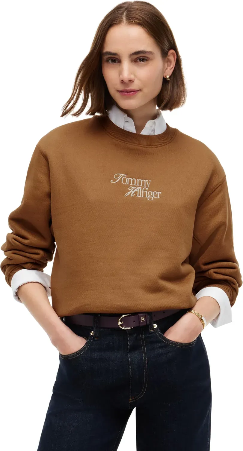 Tommy Hilfiger Script WW0WW51598 felpa donna girocollo