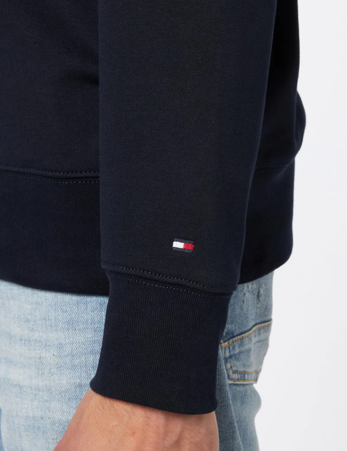 Tommy Hilfiger Stripe felpa uomo blu Desert Sky senza cappuccio L