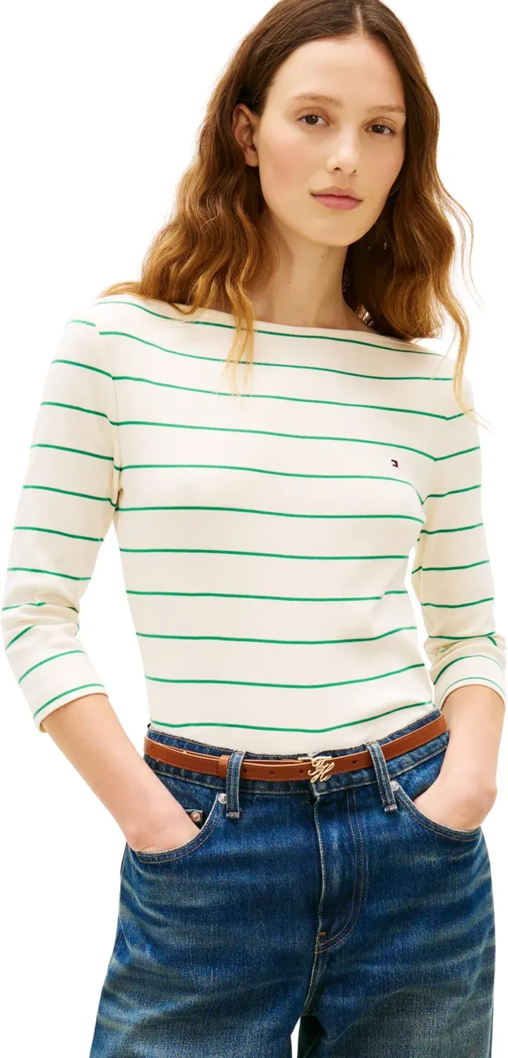 Tommy Hilfiger Boat Neck top donna M blu slim fit