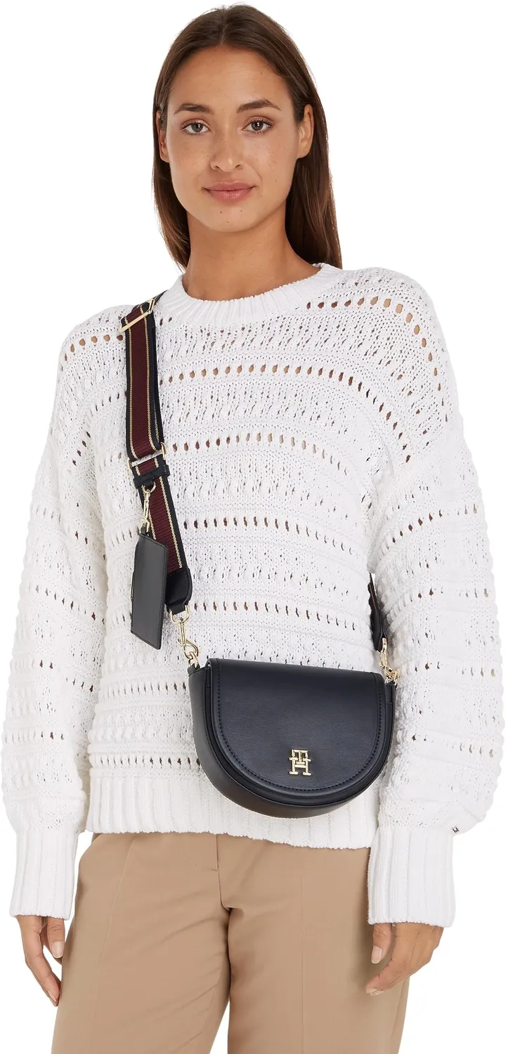 Tommy Hilfiger Saddle Bag Tracolla Donna Piccola Nera