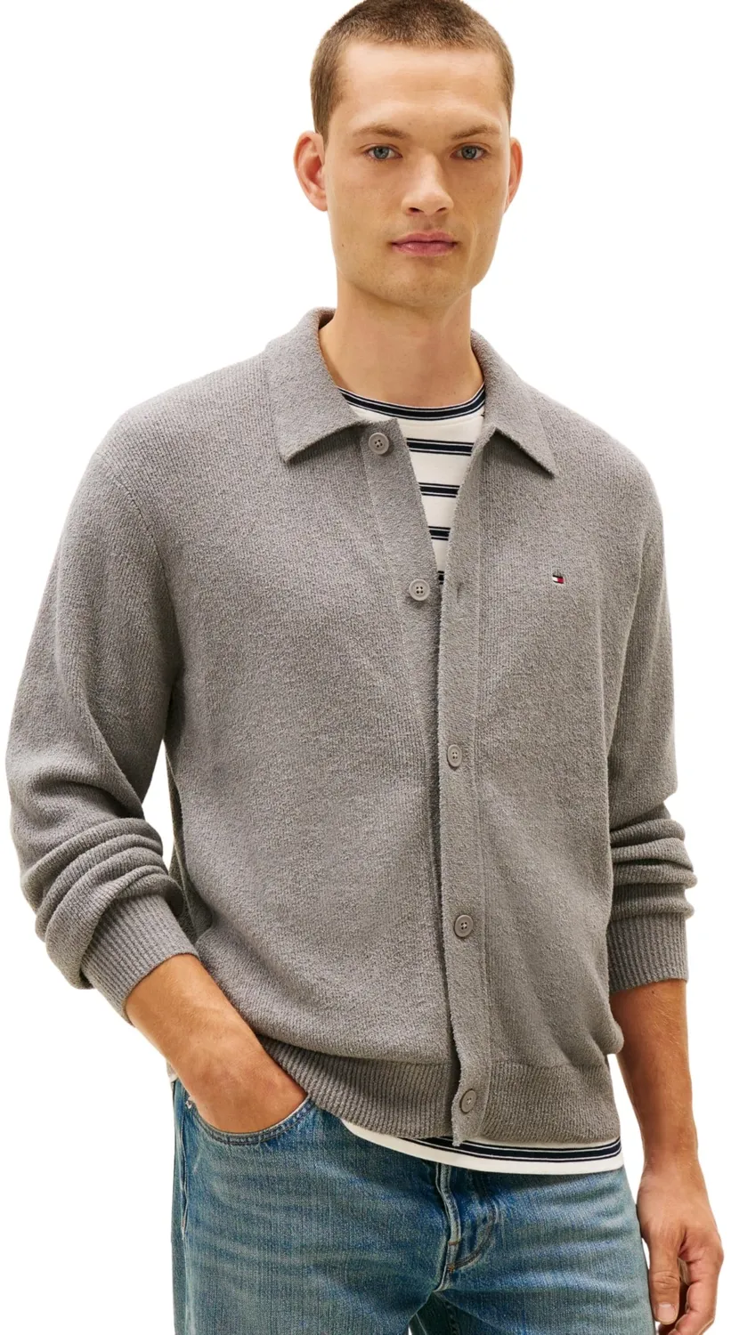 Tommy Hilfiger Textured Polo cardigan L manica lunga