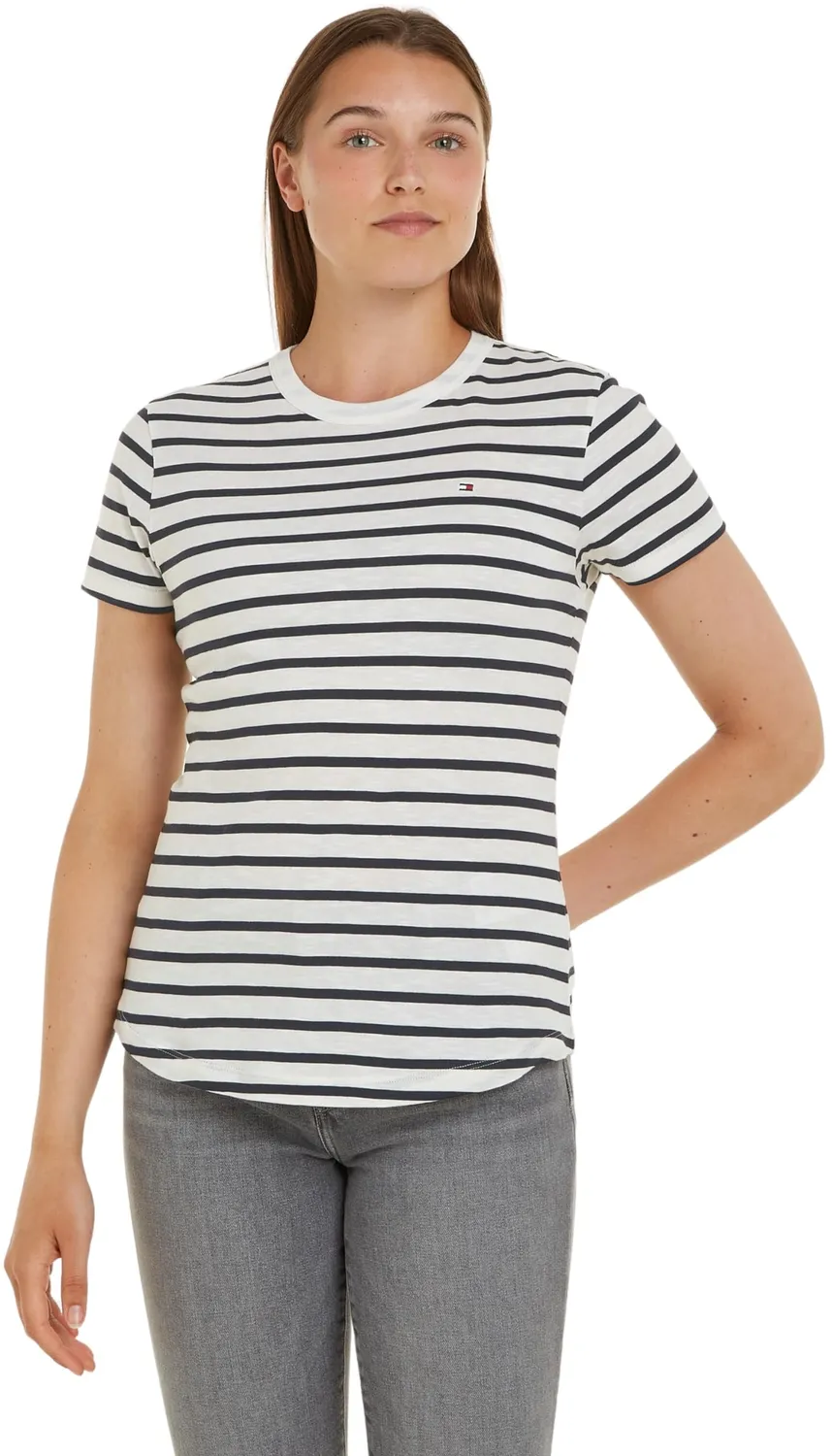 Tommy Hilfiger 1985 Slub Slim Fit t-shirt donna maniche corte