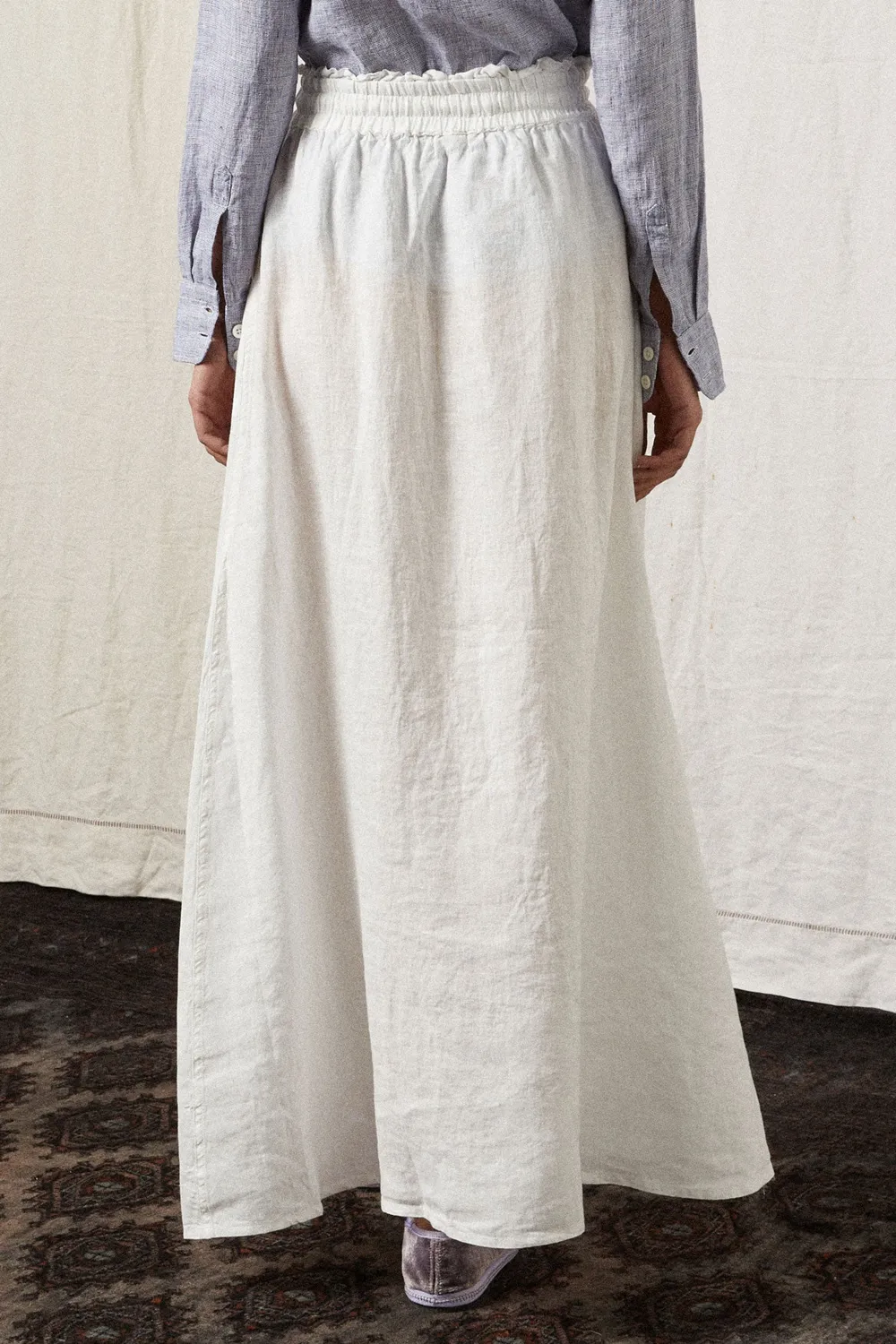 Massimo Alba Farah2 gonna donna Bianco tela lino