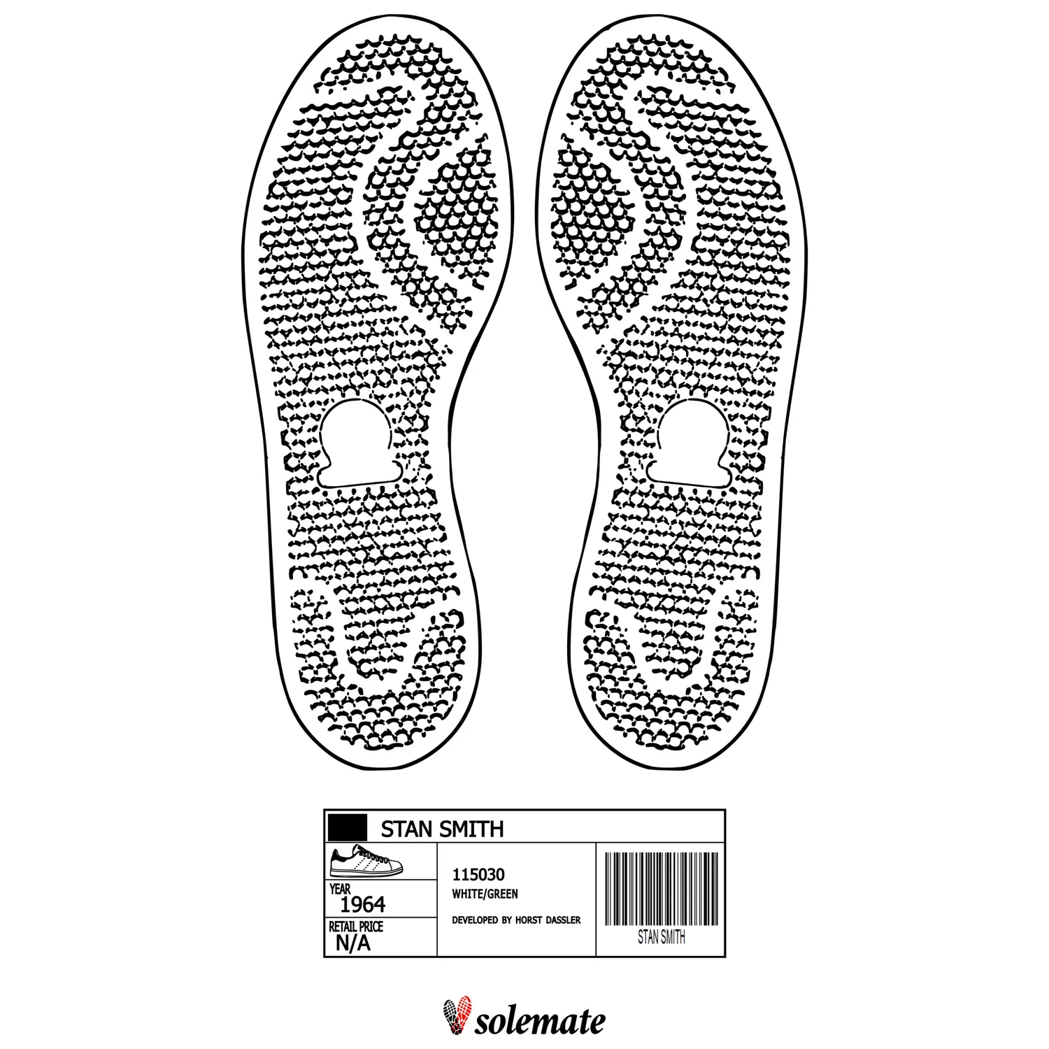 Solemate Stan Smith Footprints maglietta bianca cotone