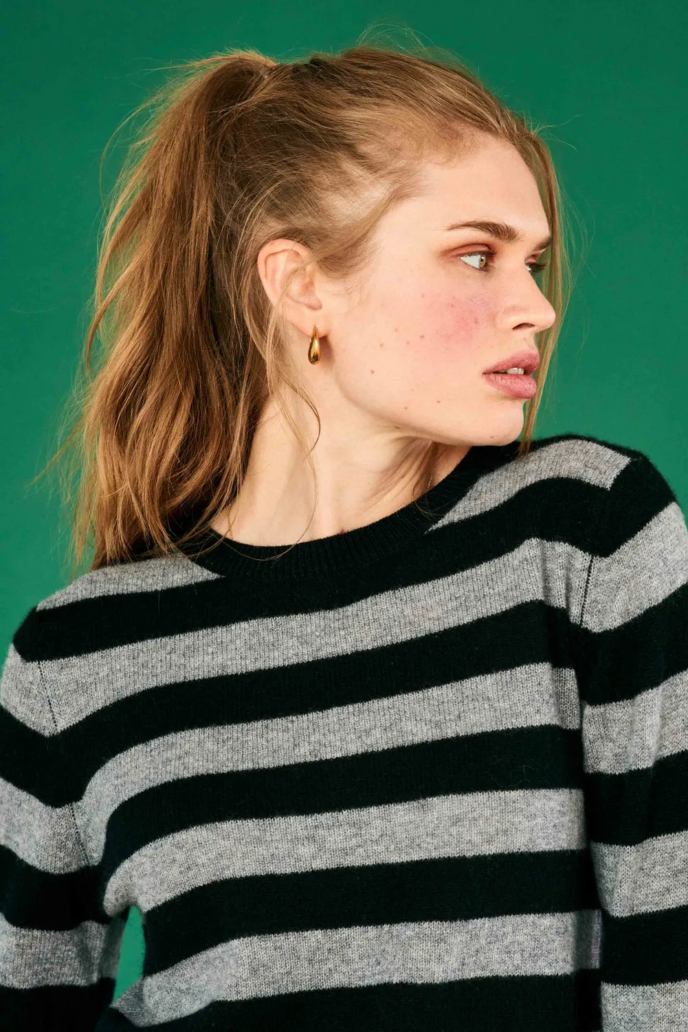 Jumper 1234 Stripe Crew maglione cashmere nero grigio