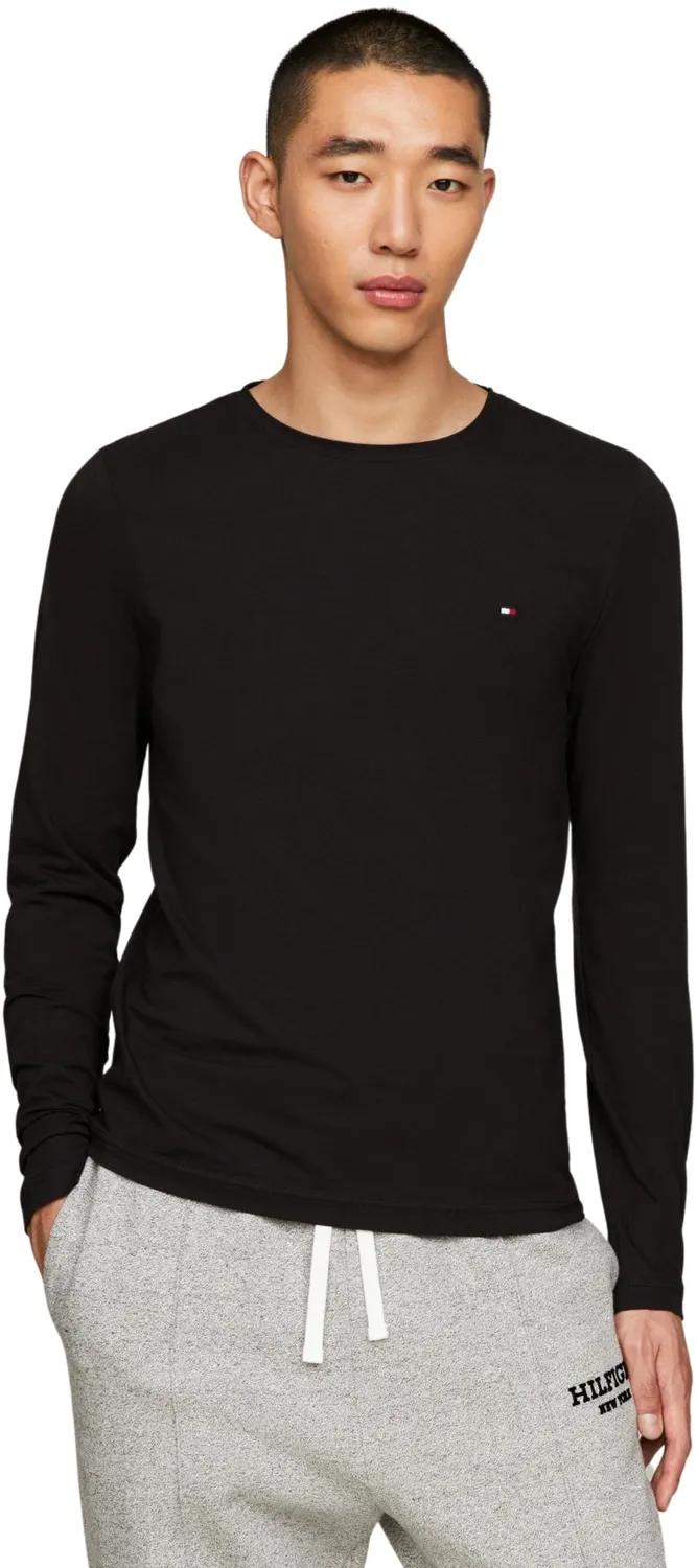 Tommy Hilfiger MW0MW10804 camicia slim uomo nera stretch
