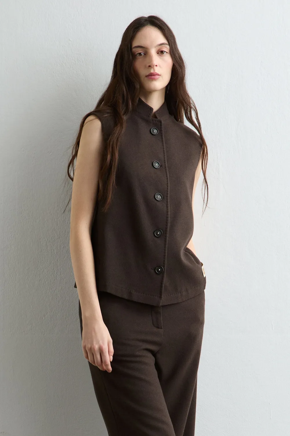 Massimo Alba Manipur gilet donna Brown lana seta
