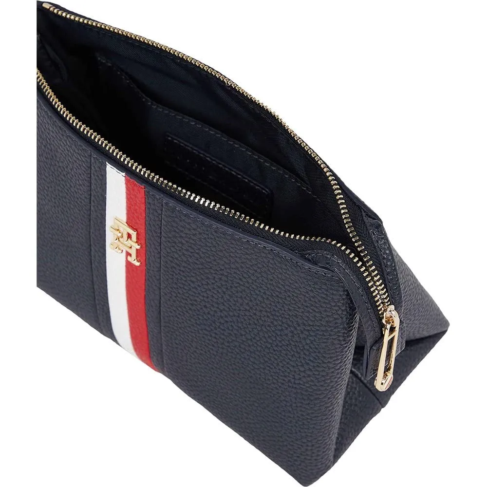 Tommy Hilfiger TH Emblem Beauty Case Space Blue Pelle Sintetica