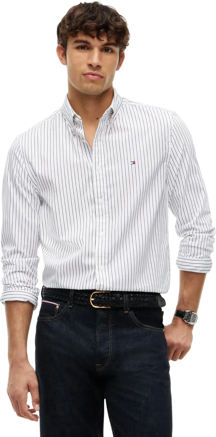Tommy Hilfiger Flex MW0MW44571 Camicia Uomo L Ancient Blue Stripe