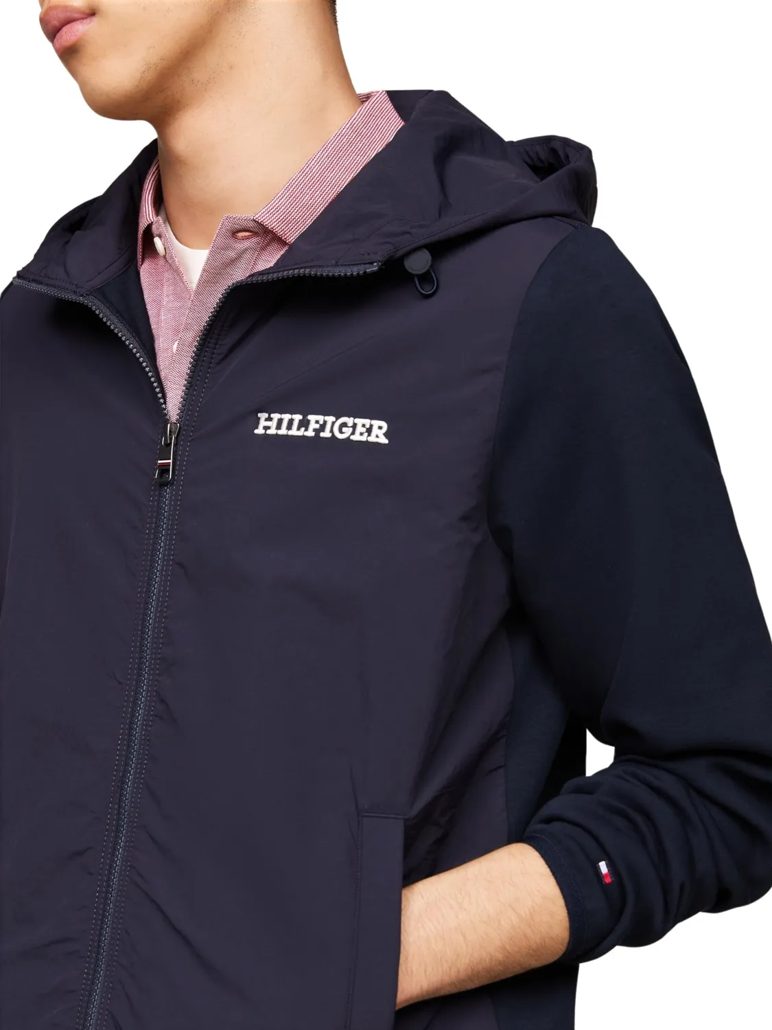 Tommy Hilfiger Mix Zip Thru felpa zip cappuccio S