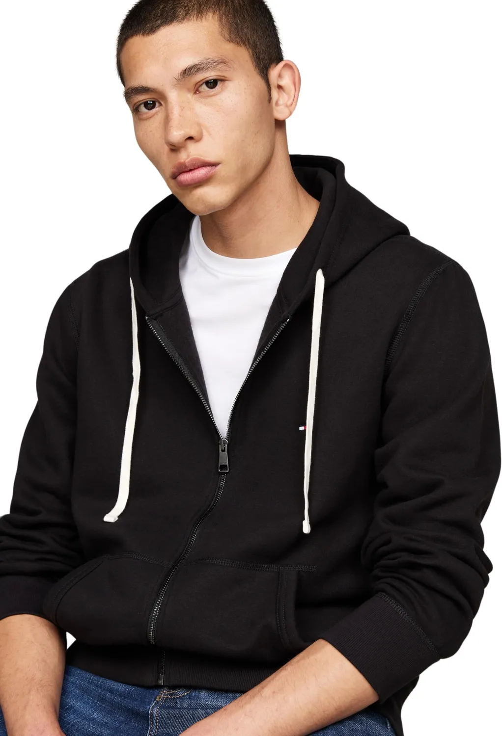 Tommy Hilfiger Essential Fleece Felpa Zip Uomo nera S