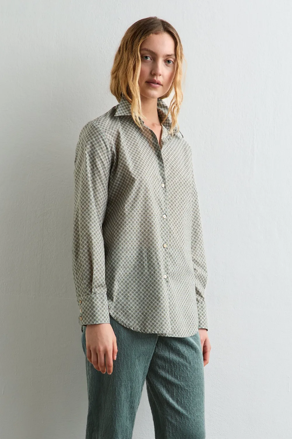 Massimo Alba Selma camicia cotone air blue morbida