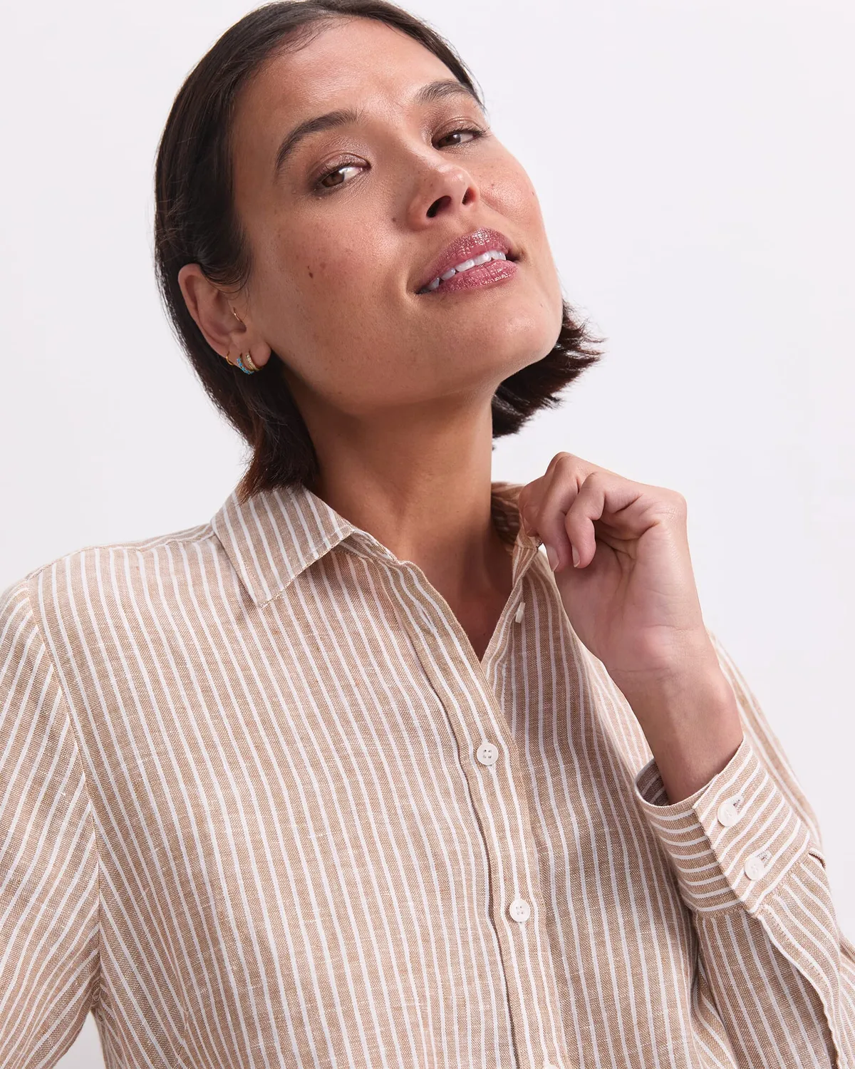 Sportscraft Dahlia Stripe Linen camicia lino a righe