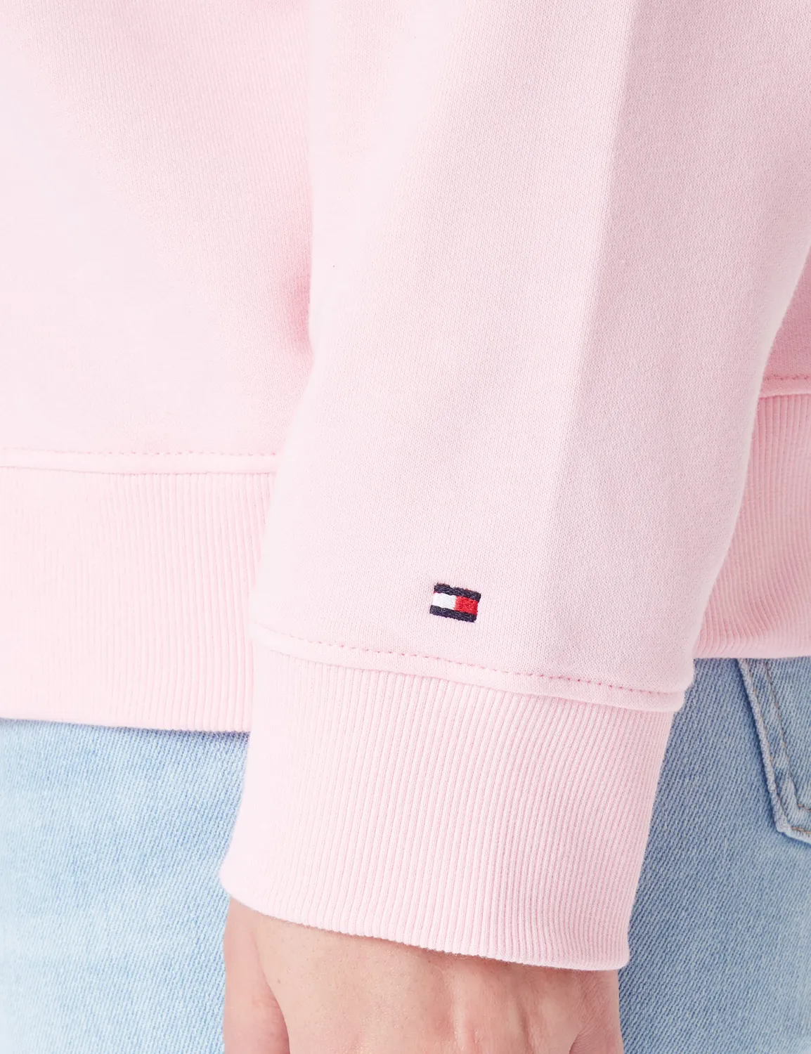 Tommy Hilfiger felpa cappuccio donna rosa pastel pink 46 cotone