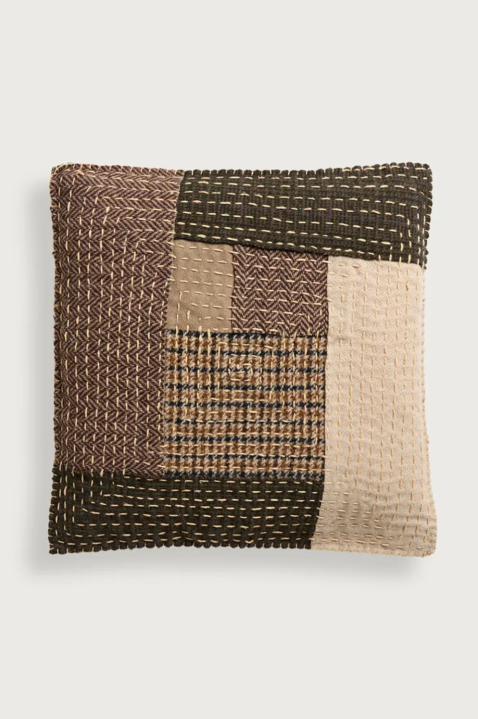 Massimo Alba Pillow cuscino beige ricamato a mano
