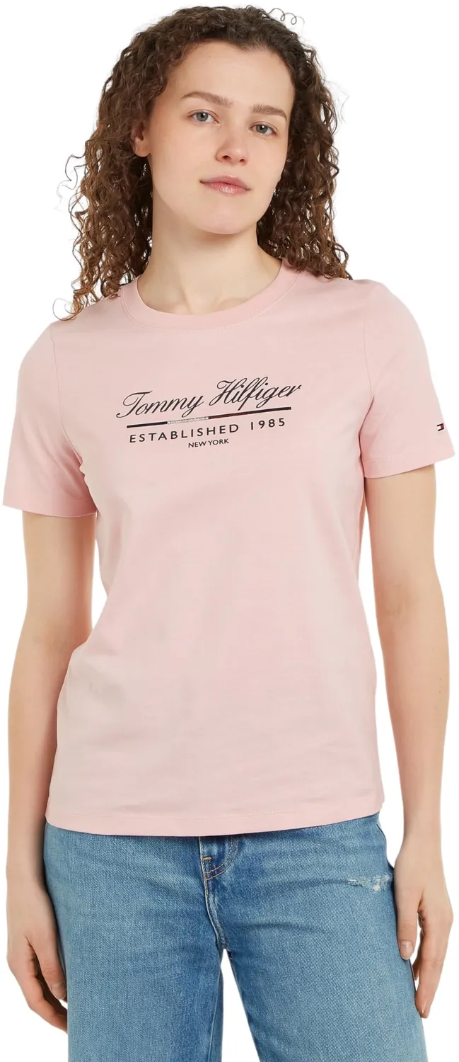 Tommy Hilfiger Script Graphic t-shirt cotone blu donna