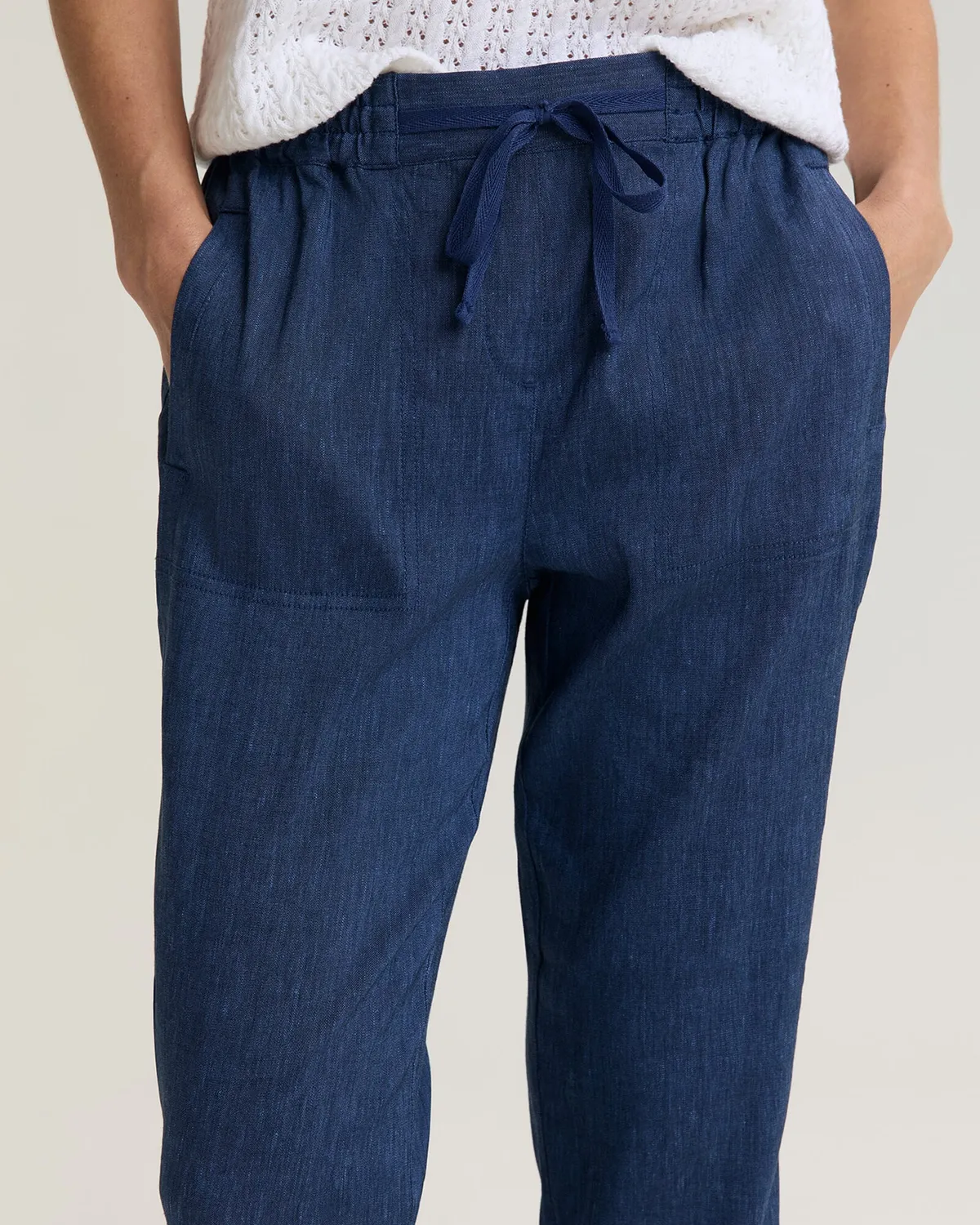 Sportscraft Rosa pantalone lino elasticizzato