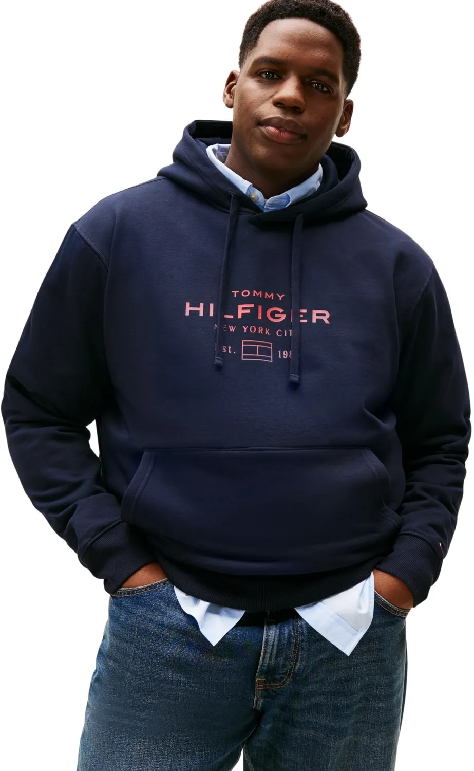 Tommy Hilfiger Oval Graphic Felpa Uomo 4XL Plus Wedge Blue