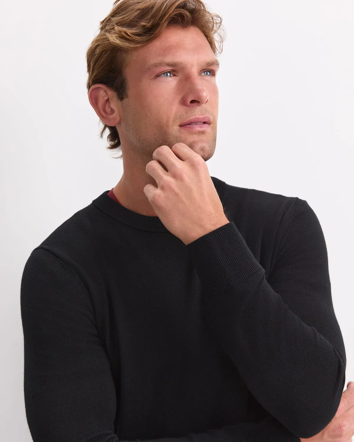Sportscraft Merino Crew Neck maglione uomo lana merino