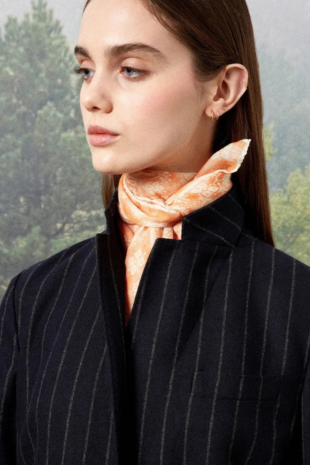 Massimo Alba Bandana foulard cashmere apricot 70x70