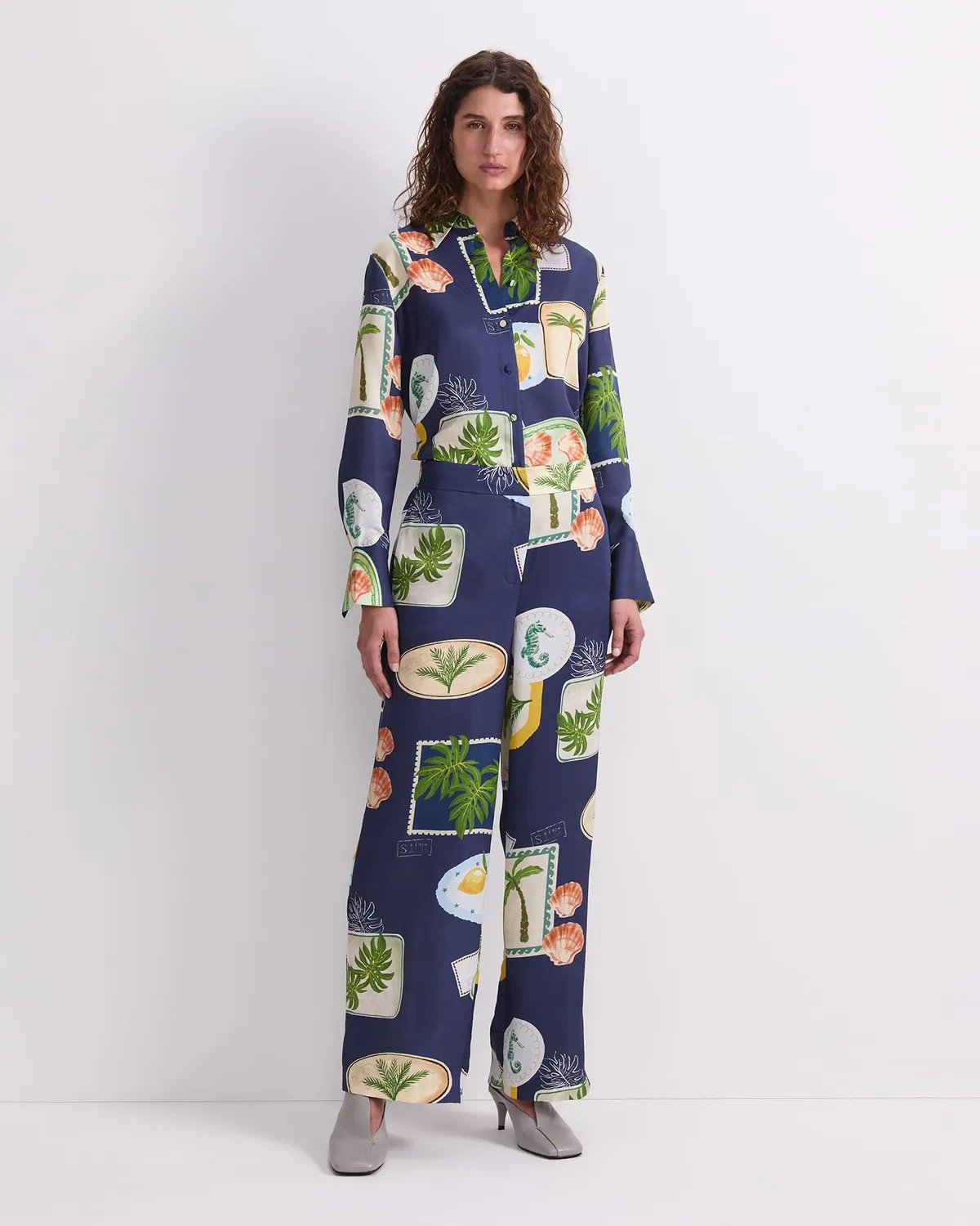 Sportscraft Piper Print pantalone palazzo fantasia elastico