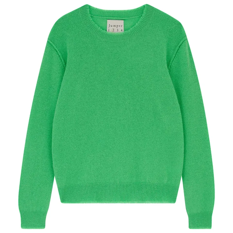 Jumper 1234 Cashmere Distressed Crew maglione verde leggero