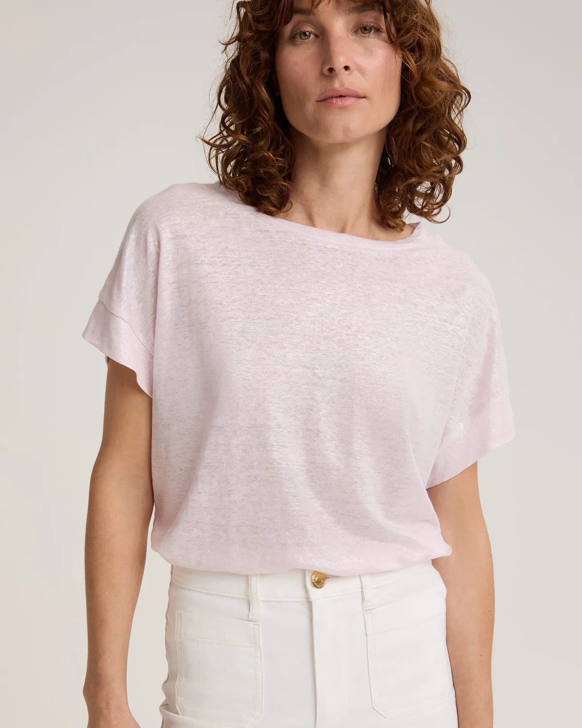 Sportscraft Tonia t-shirt lino argentata manica corta
