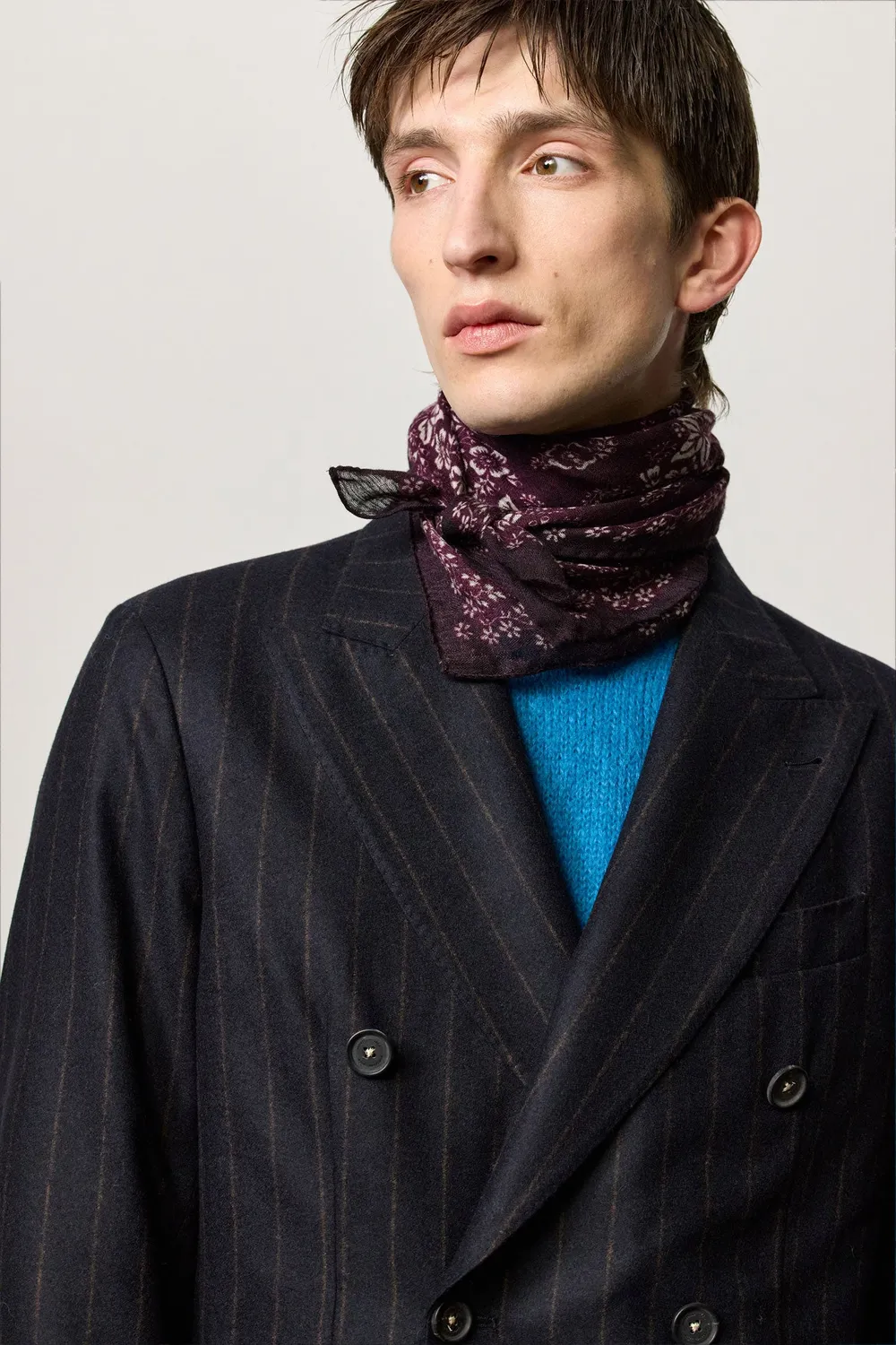 Massimo Alba Bandana sciarpa cashmere seta nera