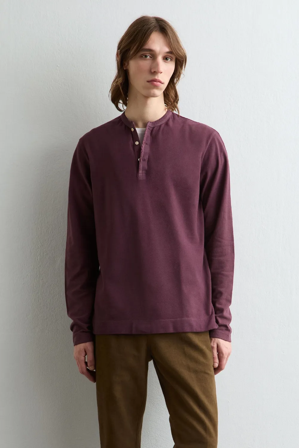 Massimo Alba Manchester maglia serafino rossa cotone cashmere