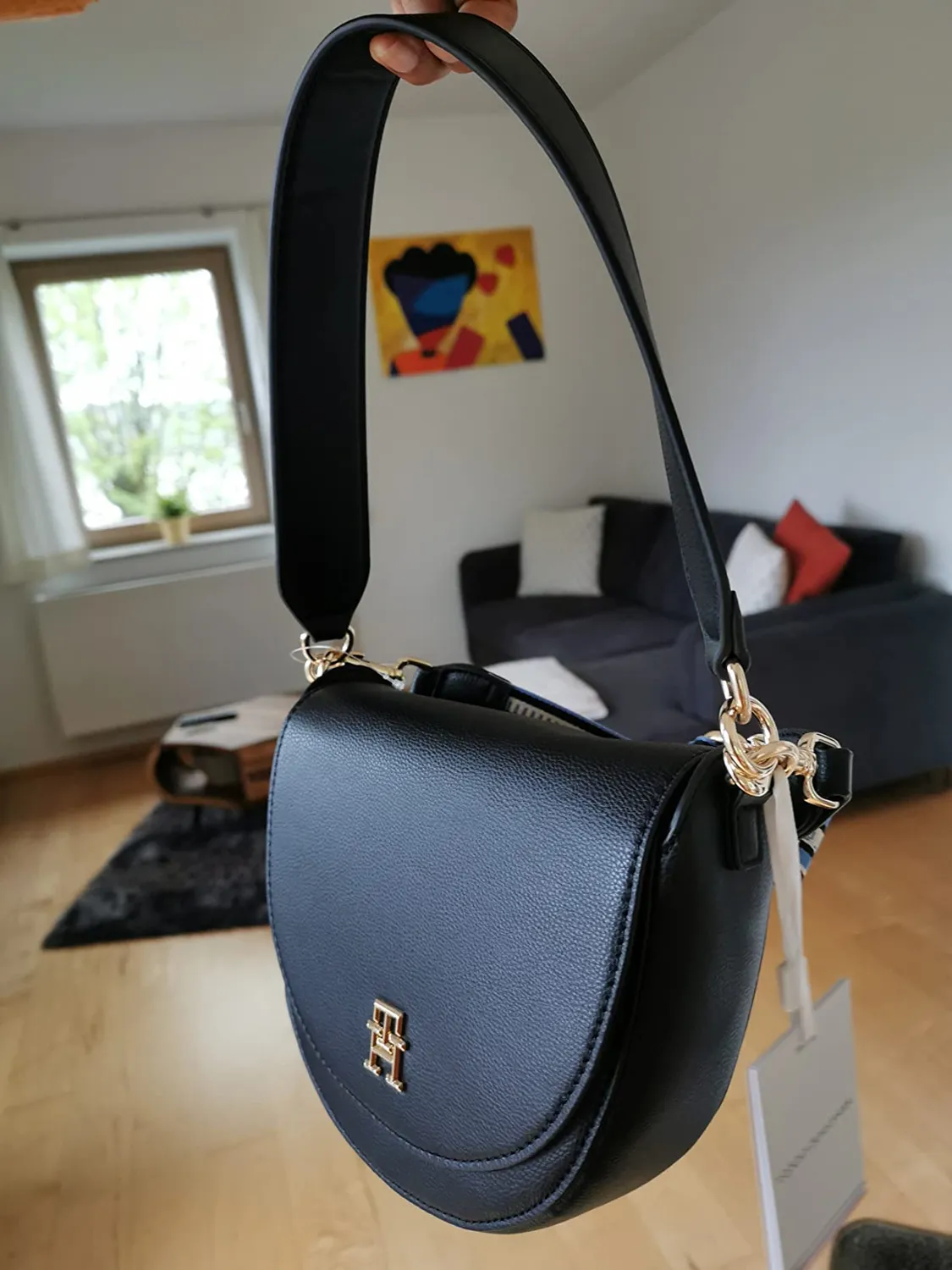 Tommy Hilfiger Life Saddle Bag tracolla donna piccola nera