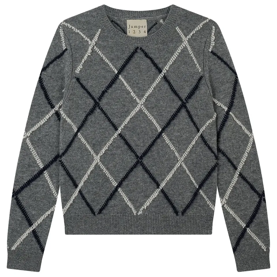 Jumper 1234 Argyle Outline maglione lana grigio medio