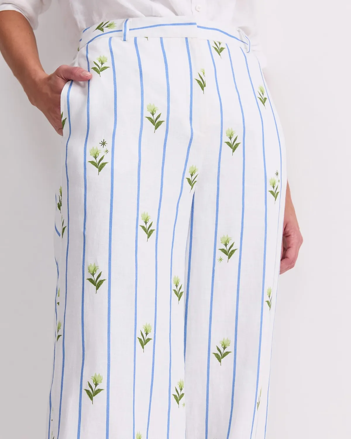 Sportscraft Hampton Stripe pantalone lino donna