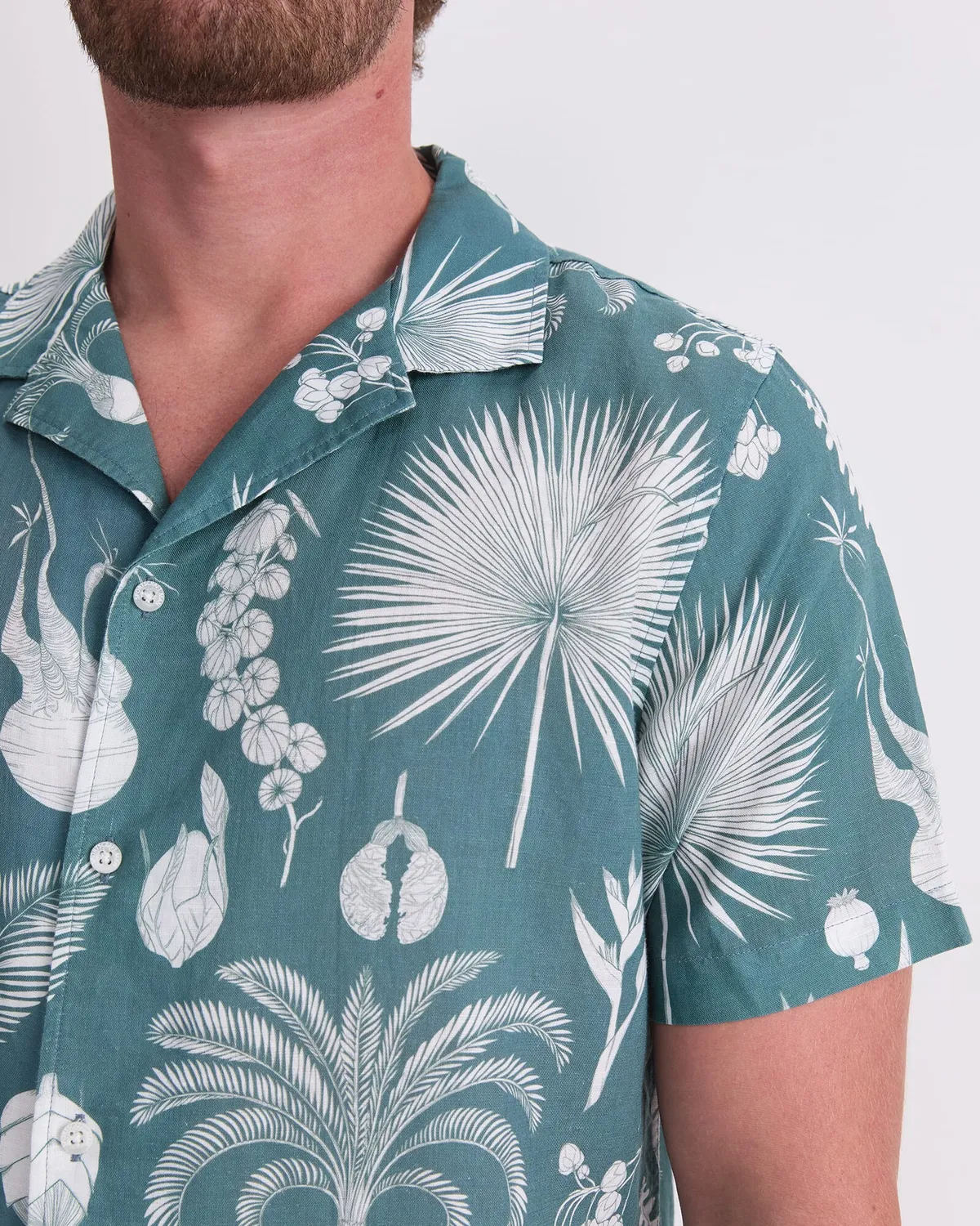 Sportscraft Silas Resort camicia lino fantasia botanica