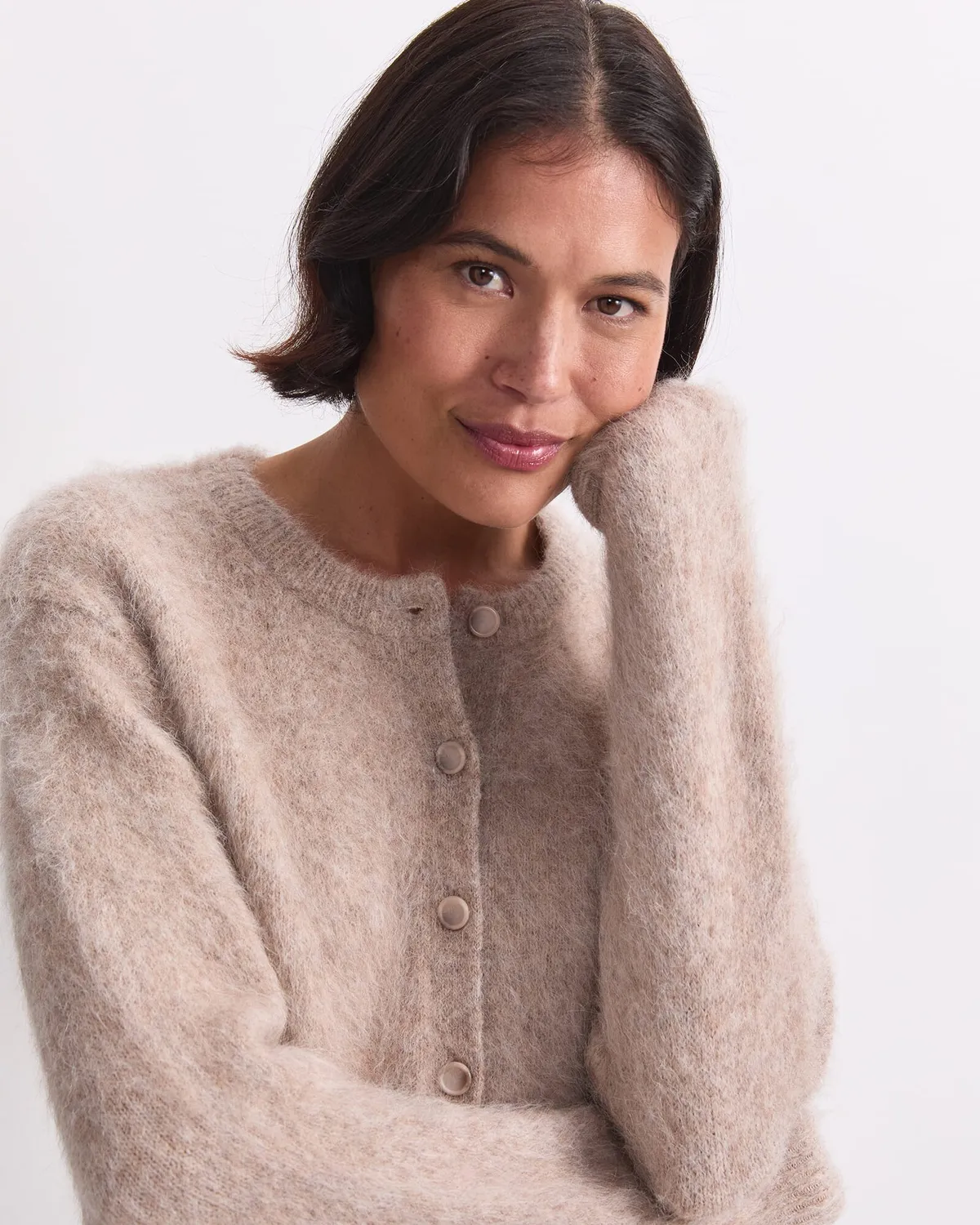 Sportscraft Alpaca Blend Cardigan cropped donna caldo