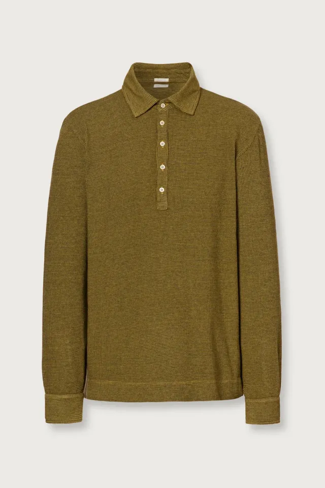 Massimo Alba Raya polo cotone cashmere nugget gold