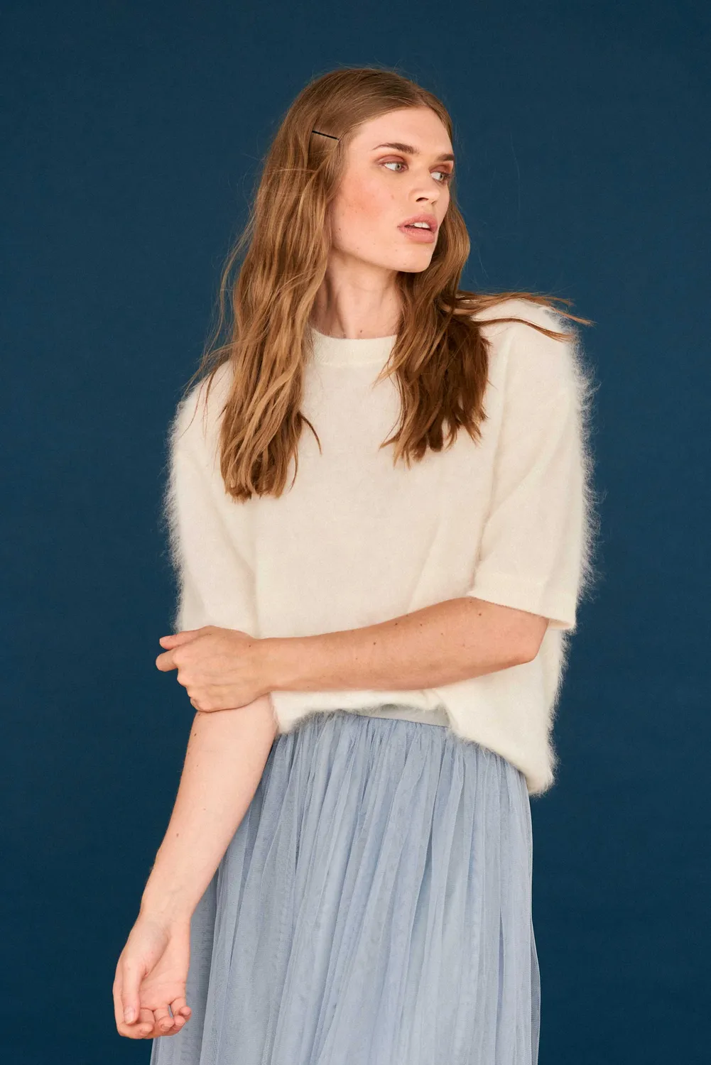 Jumper 1234 Brushed T-shirt maglia crema maniche corte
