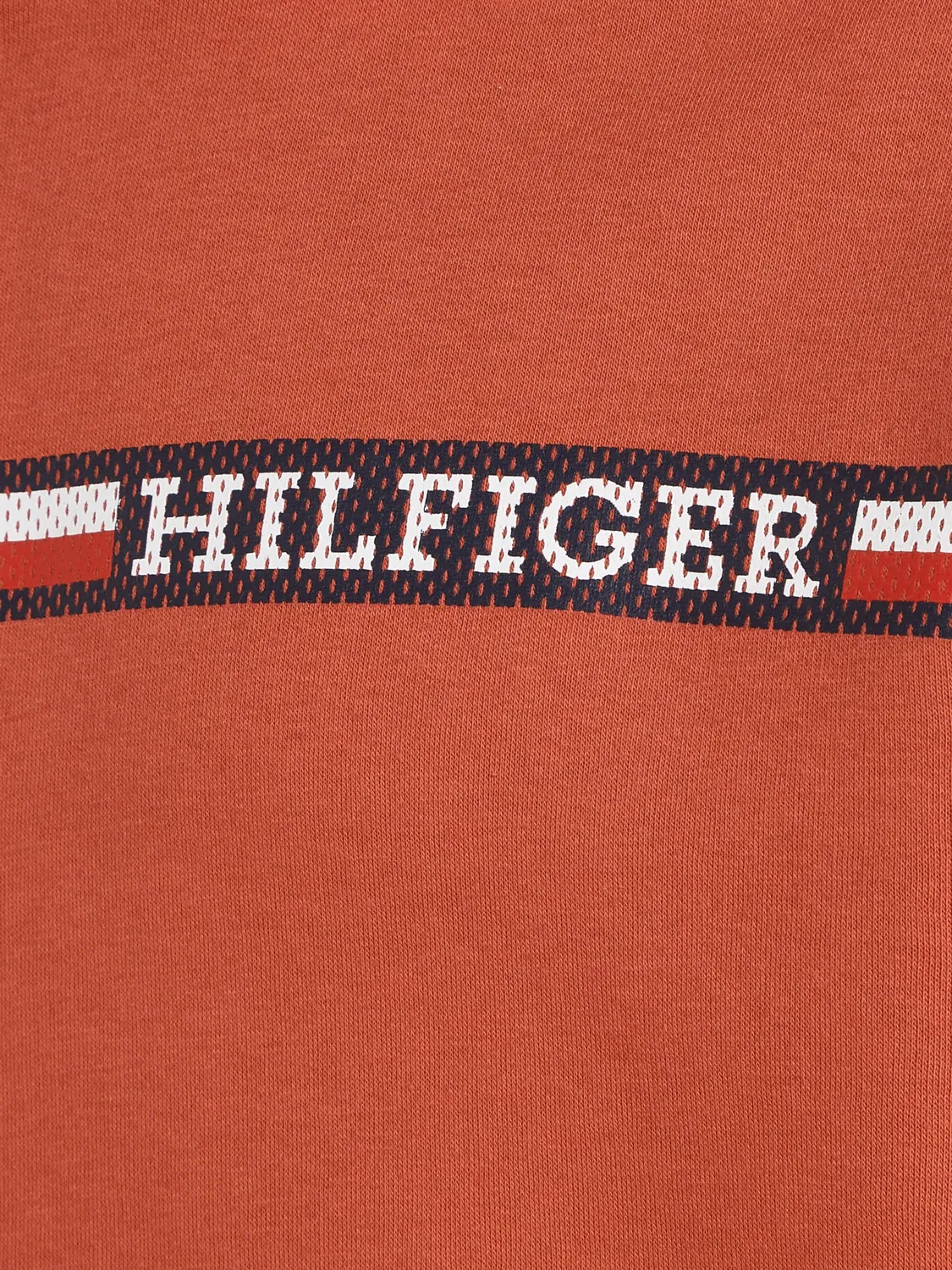 Tommy Hilfiger Chest Stripe felpa uomo rossa con cappuccio