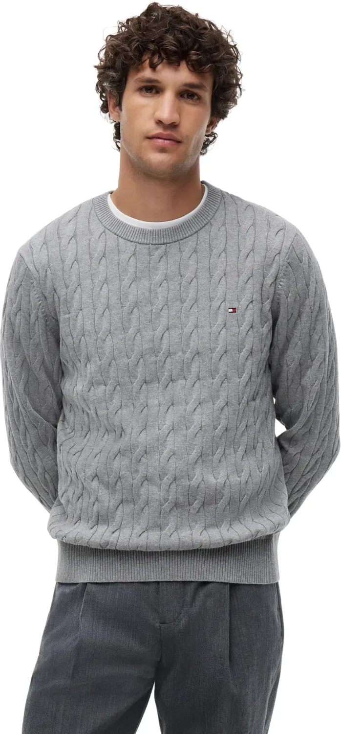 Tommy Hilfiger Classic Cotton Cable MW0MW33132 maglione cotone nero