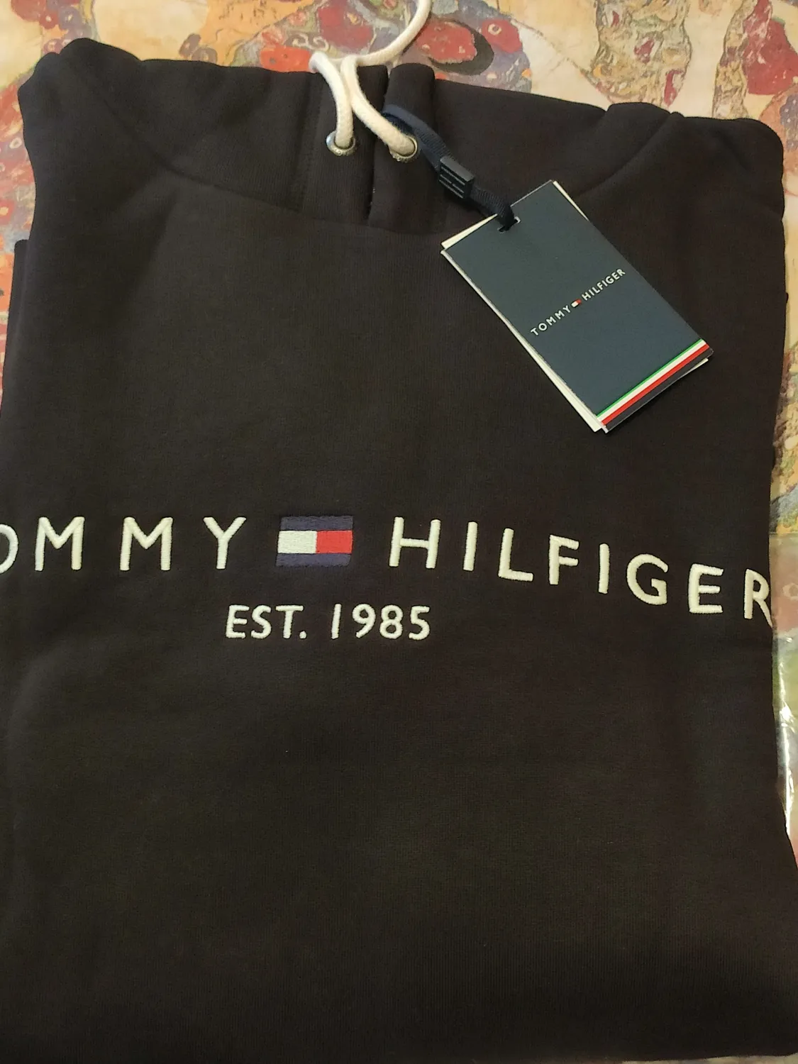 Tommy Hilfiger Core Tommy Logo felpa cappuccio uomo nera